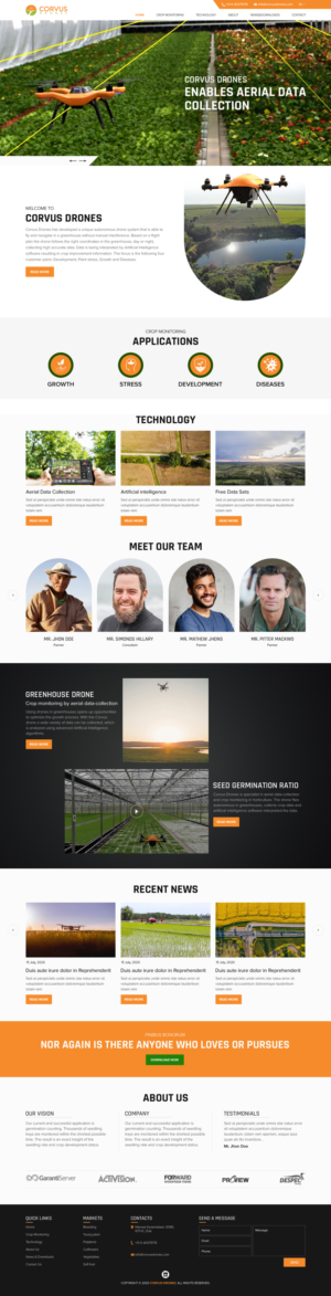 Corvus Drones webdesign: Innovative Drones service company in agriculture | Web-Design von sai.designer87