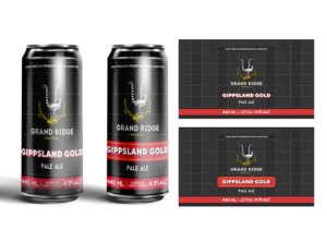 Grand Ridge Brewery Gippsland Gold Can Label | Grafik-Design von ammar_ed