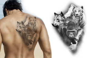 Animal Back Piece (Wolf, Tiger, Gorilla) | Tattoo Design by mckirbz