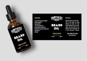 Brothers Brim Beard Oil Label for 1oz dropper bottle | Etikett-Design von Amduat Design