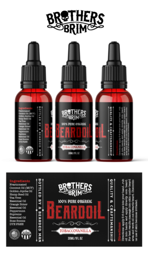 Brothers Brim Beard Oil Label for 1oz dropper bottle | Etikett-Design von SAI DESIGNS