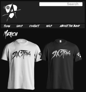 Six String Anarchy (Anarchy Symbol not Text) | T-shirt Design by mckirbz