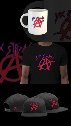 Six String Anarchy (Anarchy Symbol not Text) | T-shirt Design by Milab Signatures