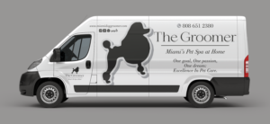 Miami dog groomer.  Necesito un rótulo para un vans pro master 2500  | Car Wrap Design by 333 Adrian 888