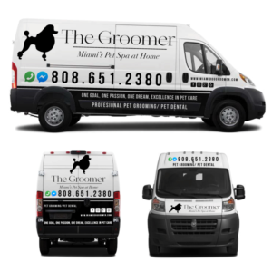 Miami dog groomer.  Necesito un rótulo para un vans pro master 2500  | Car Wrap Design by Yoga Tri