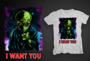 Alien Uncle Sam T-shirt design | T-Shirt-Design von dsgrapiko