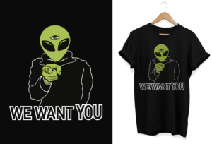 Alien Uncle Sam T-shirt design | T-Shirt-Design von Al Pech