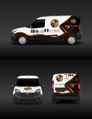 Bold and bright van wrap for chocolate shop | Car Wrap Design by Kira.graphics