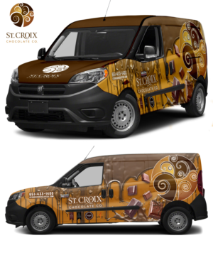 Bold and bright van wrap for chocolate shop | Car Wrap Design by StarGraphics