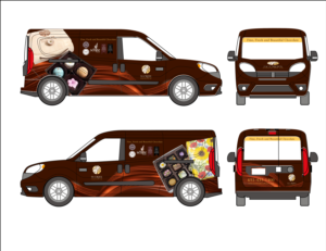 Bold and bright van wrap for chocolate shop | Car Wrap Design by Javelin Studio