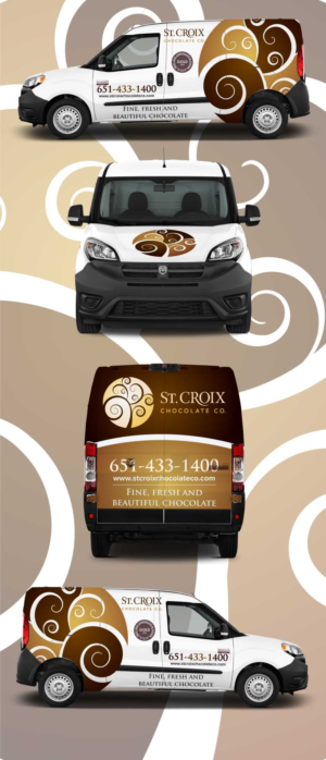 Bold and bright van wrap for chocolate shop | Car Wrap Design by Shumaila Kiran