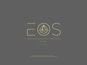 EOS  (Swiss Hard Seltzer with 4.5% alcohol and refreshing lime aroma, only 100kcal). | Logo Design by Locke+