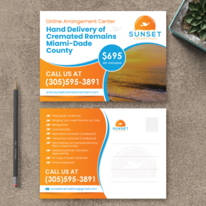 Sunset Cremations Postcard | Postkarten-Design von aspiremedia