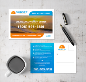 Sunset Cremations Postcard | Postkarten-Design von chandrayaan.creative