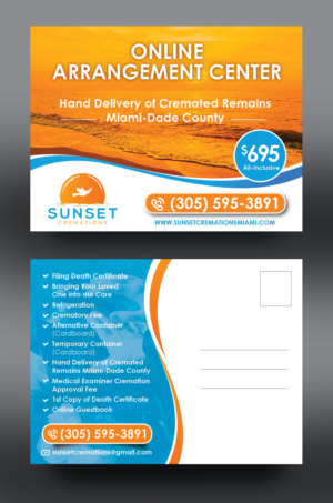 Sunset Cremations Postcard | Postkarten-Design von rkailas