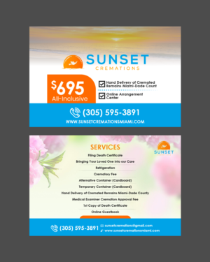 Sunset Cremations Postcard | Postcard Design by Benson M.