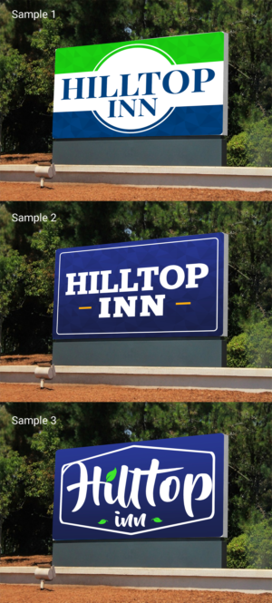 new signage design for budget motel - Hilltop Inn  | Schilder-Design von SAI DESIGNS