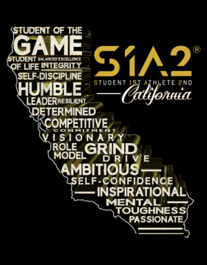 Student 1st Athlete 2nd 3D brand design w/ Cali shape | T-shirt Design by Light Hand Design