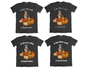 Pitbull, Pumpkin and Autumn t-shirt design | T-shirt Design by Sofia Pereira