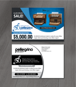 Pellegrino Music Center needs postcard ad for Allen Organ sale! | Postkarten-Design von alex989