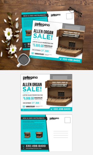 Pellegrino Music Center needs postcard ad for Allen Organ sale! | Postcard Design by ZeneFashions