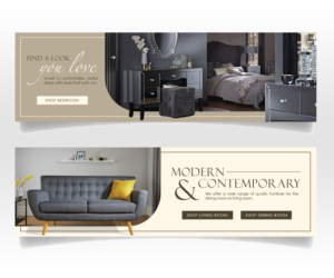 2 Creative Website Banners for Furniture Brand | Graphic Design by Luniere Designs