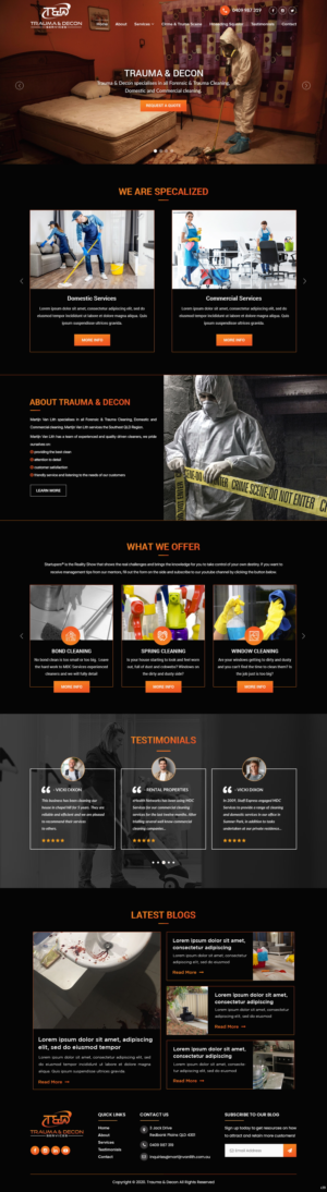 Wordpress Design by pb for Trauma & Decon Services | Design: #25195558