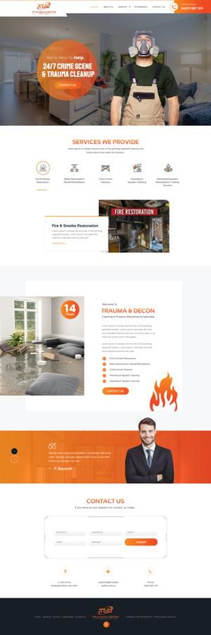 Wordpress Design by rightway for Trauma & Decon Services | Design: #25211561