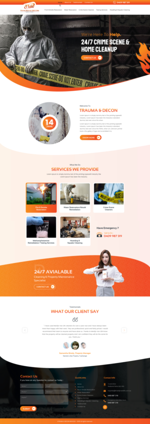 Wordpress Design by rightway for Trauma & Decon Services | Design #25211562