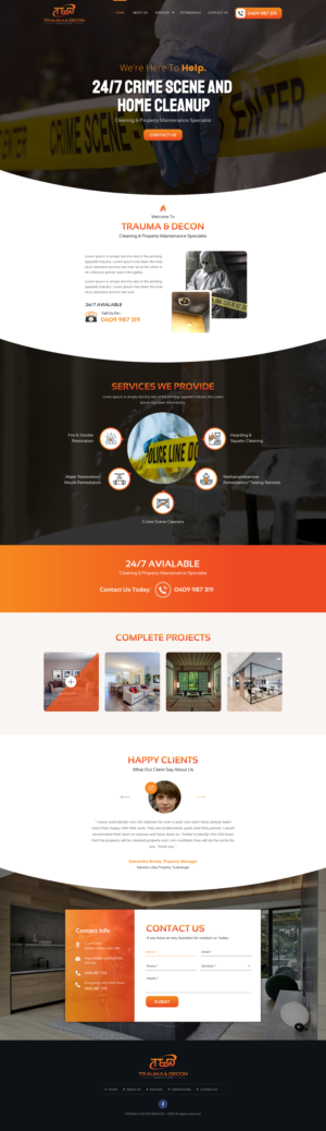 Wordpress Design by rightway for Trauma & Decon Services | Design: #25211563