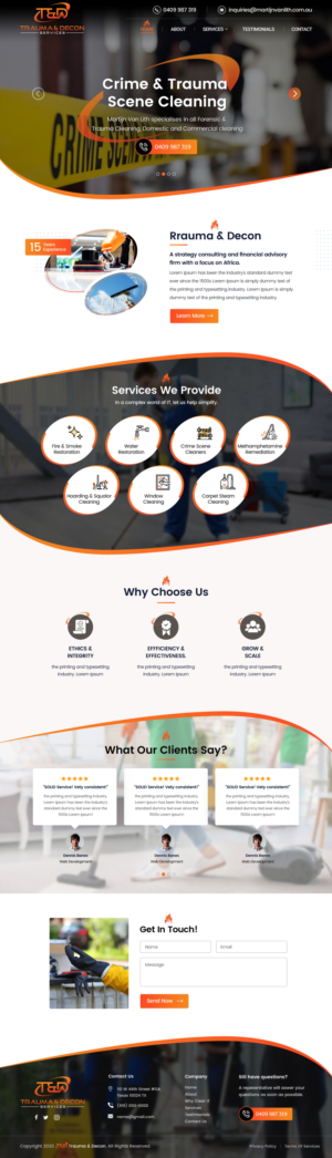 Wordpress Design by Shijo John for Trauma & Decon Services | Design: #25191843