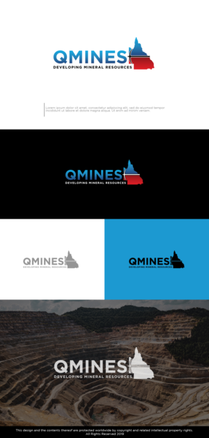 QMines Pty Ltd - Developing Mineral Resources | Logo Design by Kim Ji