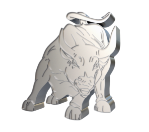 3d relief figure of stock market bull | Grafik-Design von hover