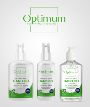 Optimum  Hand Sanitiser Spray Product Range for International  Markets | Packaging Design by SAI DESIGNS