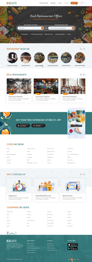 b2c portal. EaziEats. Attract diners and drinkers to restaurant/bar deals | Web-Design von Ved Web Services