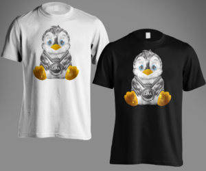 Glass Penguin With Diamond Chain | T-shirt Design by Andi Yan