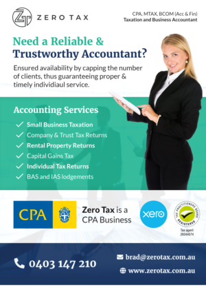 Business is called "Zero Tax". Accounting and tax services.  | Flyer Design by Hristo Itchov