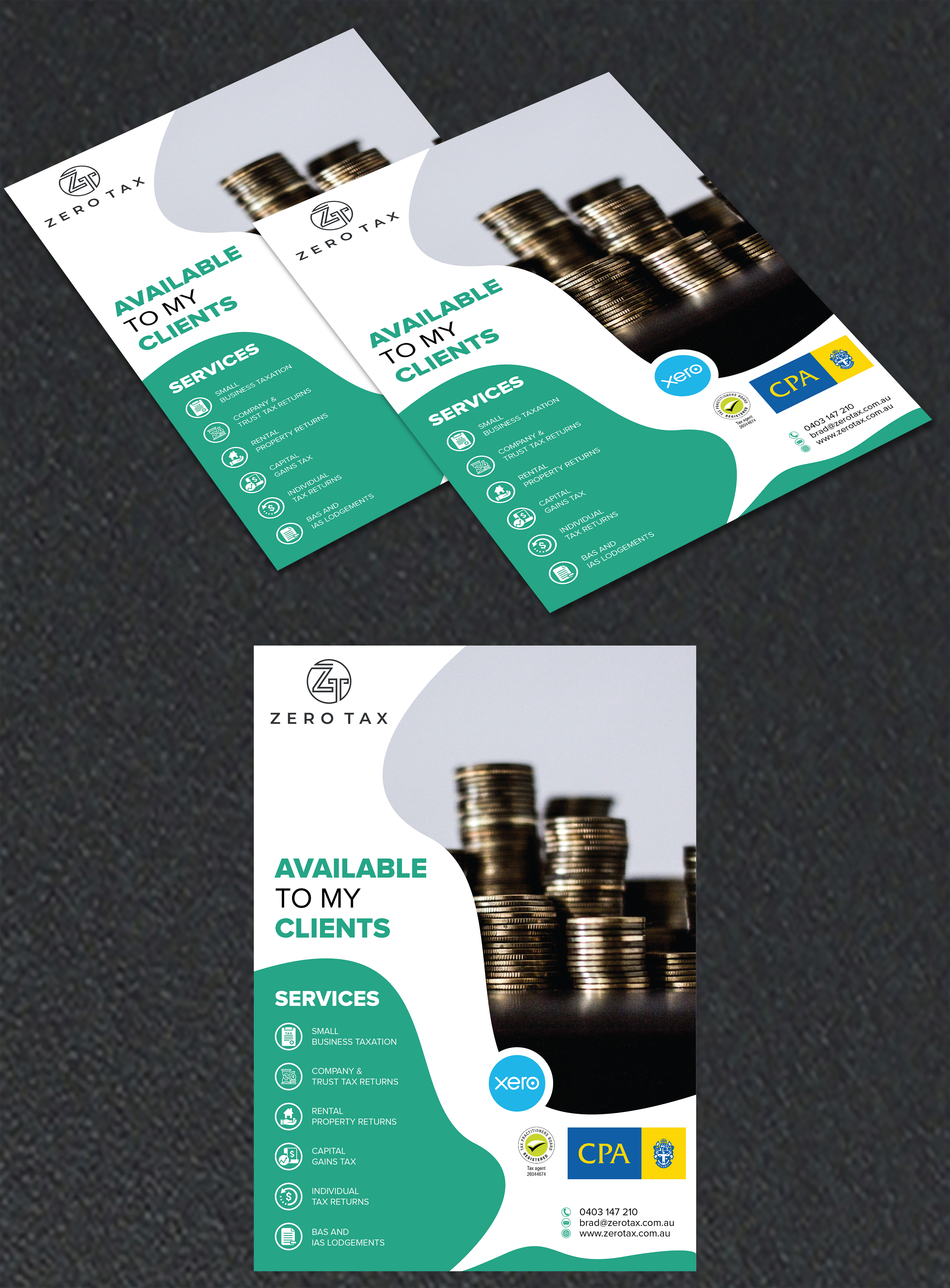 Flyer Design by Shumaila Kiran for Zero Tax | Design #25282963