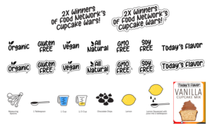 CPG BAKERY Organic, Gluten free, measuring cups and spoons, lemon ICONS  | Icon Design by Emmanuel Creations