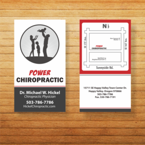 Power Chiropractic Business Cards | Visitenkarten-Design von mazyo2x