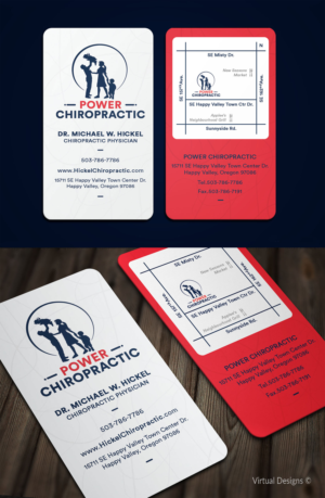 Power Chiropractic Business Cards | Visitenkarten-Design von SyncFuse™ Solutions