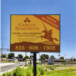 The Camelot Apartments in Downtown Greeley | Logo Design by Ivelina Tsvetkova