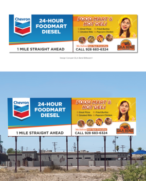 South bound Billboard chevron- Hot Deli Advertise  | Billboard Design by D Creative