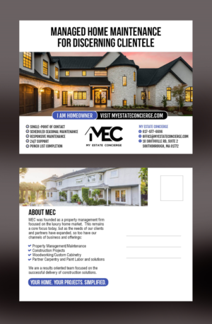 Postcard Design by rkailas for My Estate Concierge | Design #25351461