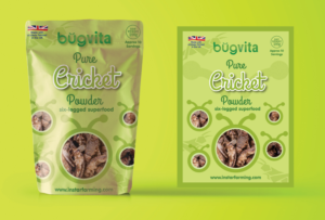 Insect-based foods company needs bright, eye catching pouch design for its Pure Cricket Powder | Packaging Design by PND