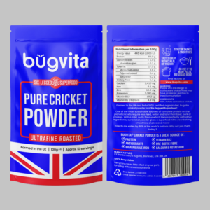 Insect-based foods company needs bright, eye catching pouch design for its Pure Cricket Powder | Packaging Design by RenCan