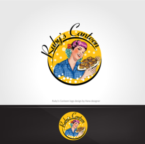 Playful and retro WWII pinup style food truck  graphic design | Graphic Design by Hana