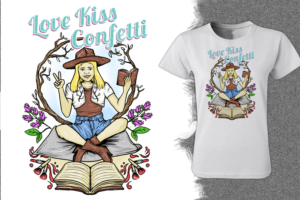 Pin Up - Western - Vintage Look Tee for Marriage Celebrant / Story Teller | T-shirt Design by Falih A