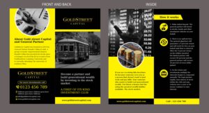 Goldstreet Capital brochure for Investment partnership, young warren buffet | Brochure Design by rkailas