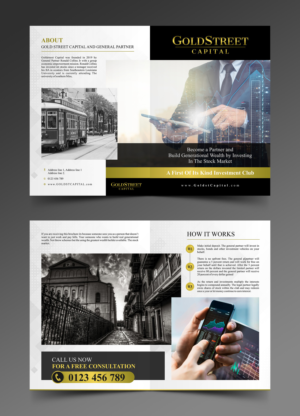 Goldstreet Capital brochure for Investment partnership, young warren buffet | Brochure Design by ecorokerz